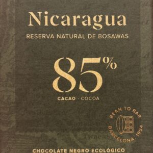 Front Packaging of Blanxart Nicaragua 85% Cacao in green packaging